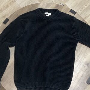 Urban Outfitters Black Ribbed Crewneck Sweater